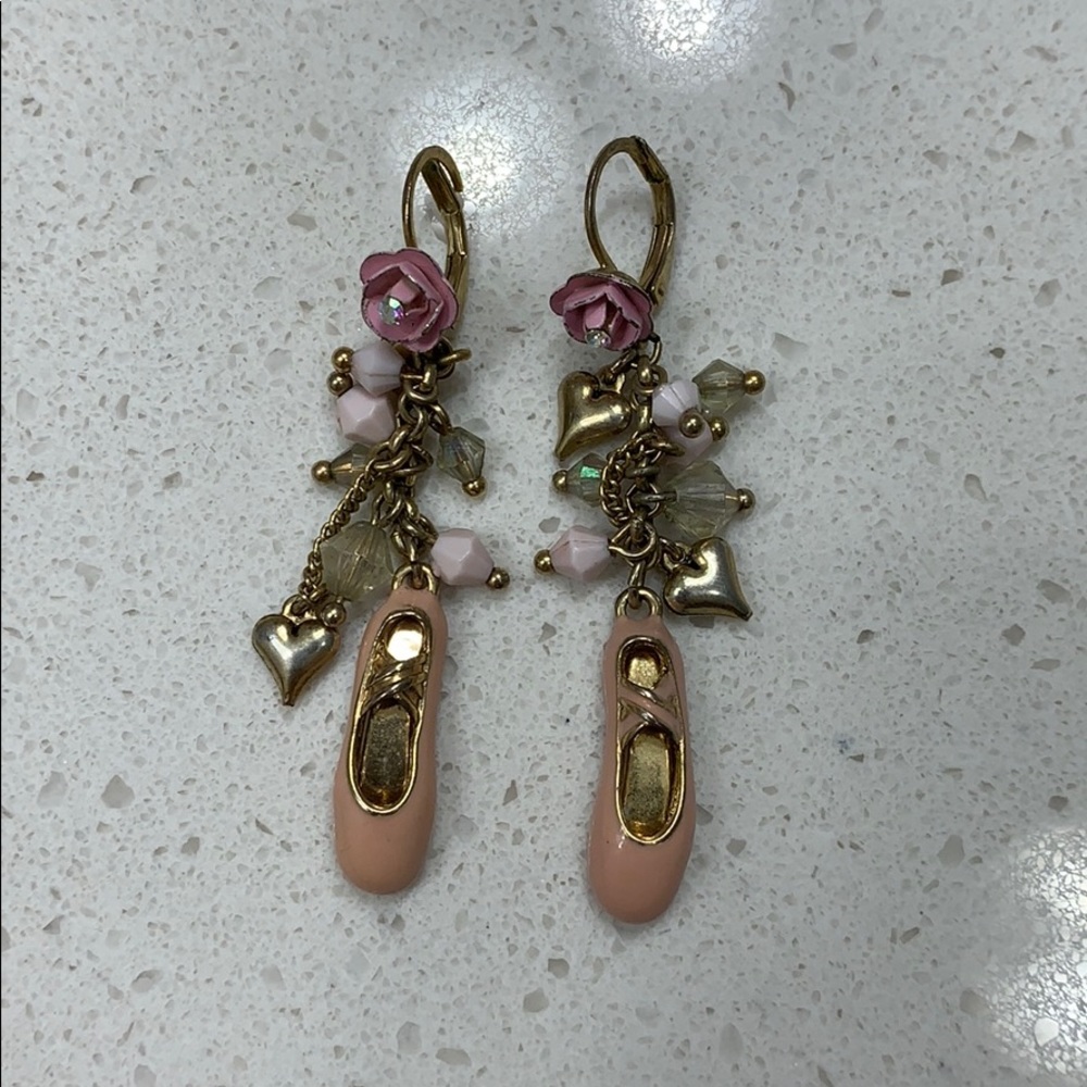 Betsy Johnson Ballet slipper earrings